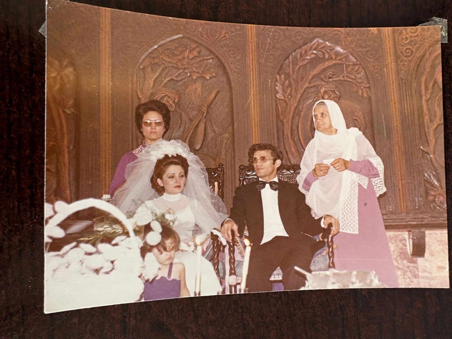 Younus Samadzada on his wedding day with his mother and family